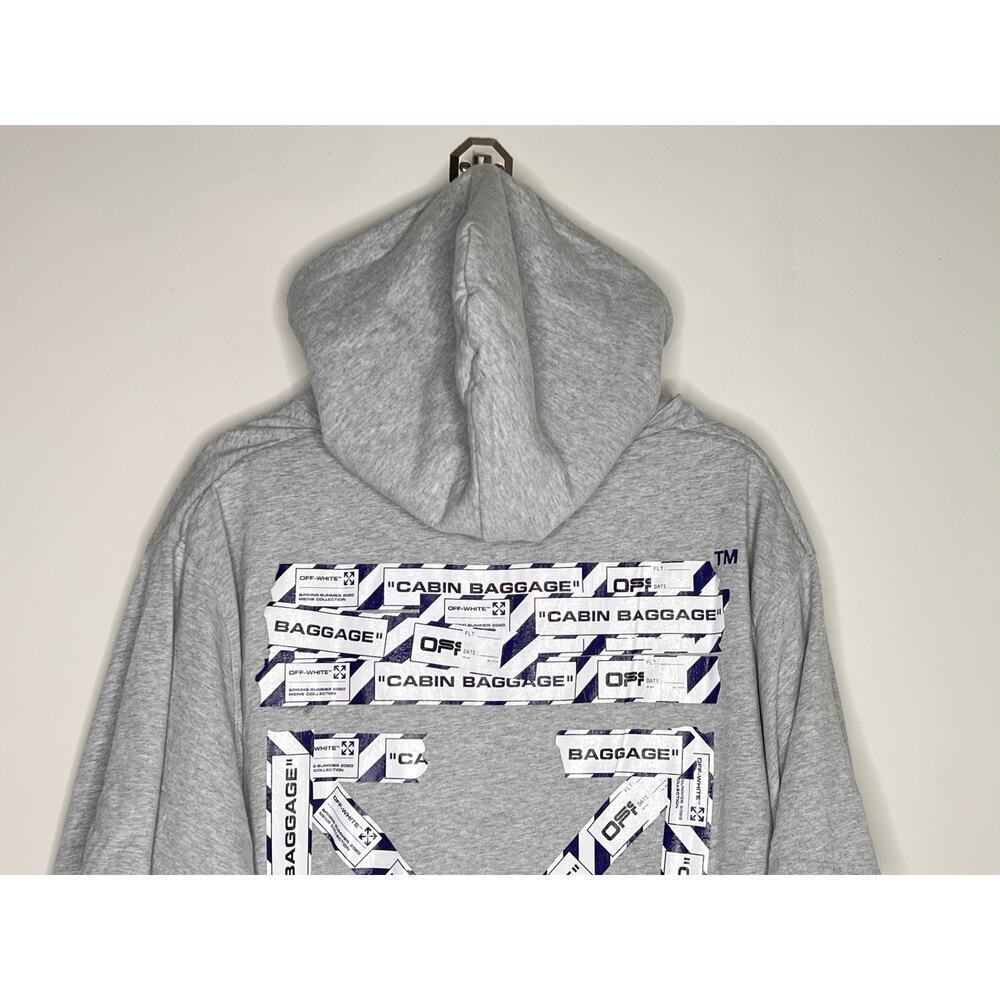 Off White 2013 Airport Tape Double Layered Tee Sweatshirt Melange Gray White L - Picture 7 of 15